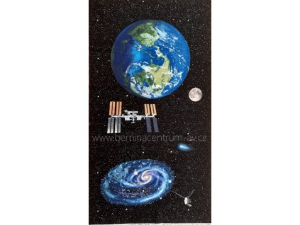 EU 999-427 Panel Planetary Missions vícebarevná bavlněná látka patchwork