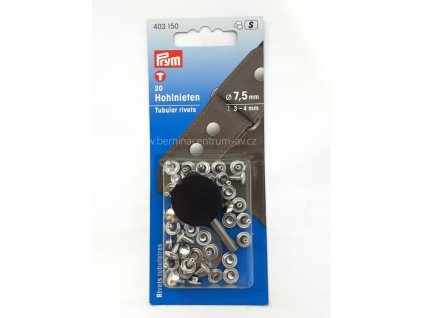 PRYM Nýt rozklepávací na koženku, kůži, sada 20ks M7,5x4 stříbrná