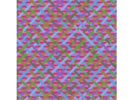 Kaffe Fassett Mad Plaid fuchsia květovaná vícebarevná bavlněná látka patchwork