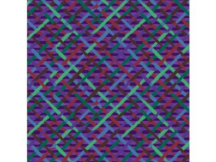 Kaffe Fassett Mad Plaid fialová květovaná vícebarevná bavlněná látka patchwork