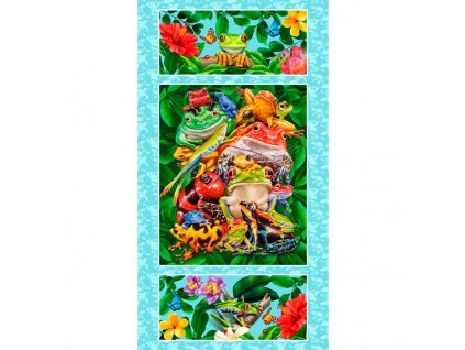 US 999-462 Studio e panel žáby vícebarevná bavlněná látka patchwork