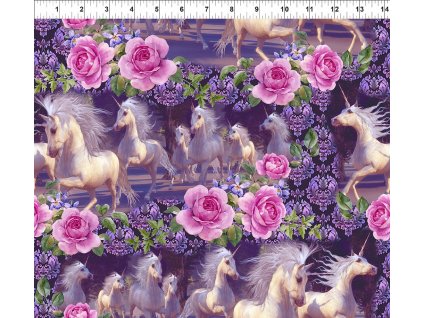 In The Beginning 999-501 Unicorn vícebarevná bavlněná látka patchwork
