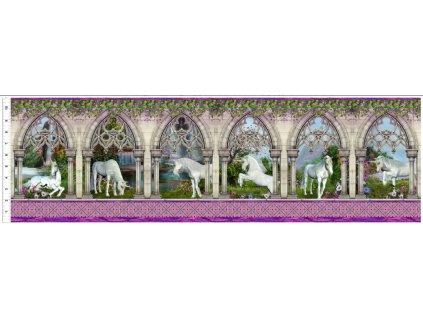 In The Beginning 999-505 Unicorn vícebarevná bavlněná látka patchwork