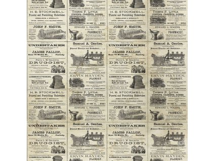 Tim Holtz Regions Beyond Undertaker ostatní potisk vícebarevná bavlněná látka patchwork