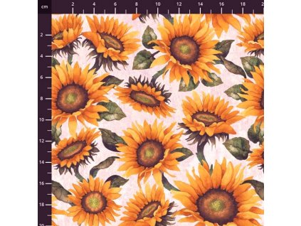 Blank Quilting 999-525 Podzim slunečnice na bílé vícebarevná bavlněná látka patchwork