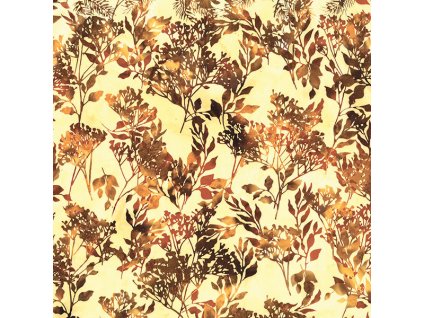 Hoffman 3369-308 bali batika hnědá bavlněná látka patchwork