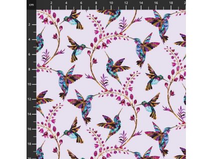 US 999-599 Tiffany Swan lake bavlněná látka patchwork