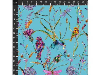 US 999-601 Tiffany Swan lake bavlněná látka patchwork