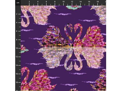 US 999-602 Tiffany Swan lake bavlněná látka patchwork