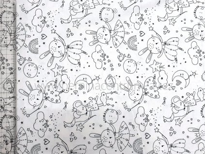 EU 999-610 Omalovánka Králíček bavlněná látka patchwork