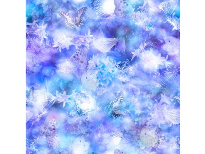 Hoffman 999-614 Motýli na světlé Garden Bliss digi bavlněná látka patchwork