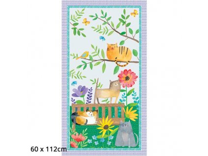 US 999-668 Purranoia kočky panel 60 cm vícebarevná bavlněná látka patchwork