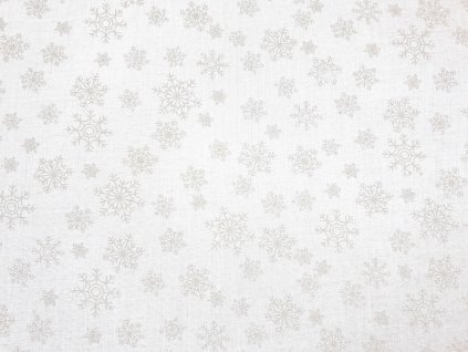 US 999-674 Sněhové vločky bílá na bílé bavlněná látka patchwork