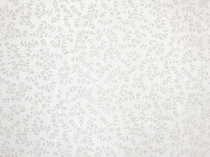 US 999-675 Drobné kvítí bílá na bílé bavlněná látka patchwork