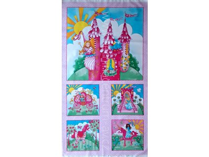 US 999-695 Princezny panel 60 cm vícebarevná bavlněná látka patchwork