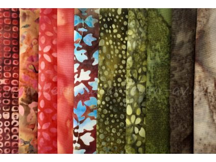 Hoffman balíček Jeřabinka bali batika bavlněná látka patchwork