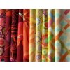 Fassett balíček žlutá a oranžová II bavlněné látky patchwork