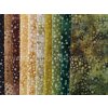 Hoffman balíček puňťa zelená hnědá bali batika bavlněná látka patchwork