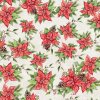 EU 999-396 Poinsettia vánoční vícebarevná bavlněná látka patchwork