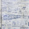 Tim Holtz Model airplanes Correspondence ostatní potisk modrá bavlněná látka patchwork