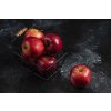 ripe organic red apples metal basket black surface