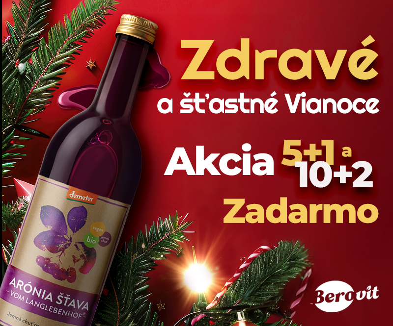 Vianočná akcia 5+1 a 10+2 na nákup šťavy z arónie Berovit