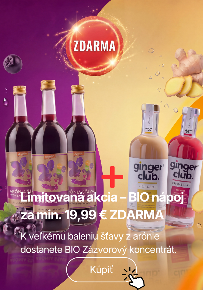 Šťava z arónie + BIO organický zázvorový koncentrát Classic ZDARMA