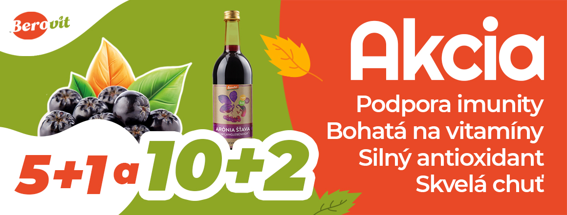 Množstevná akcia šťava z arónie 10 + 2 ZDARMA, 5 + 1 ZDARMA