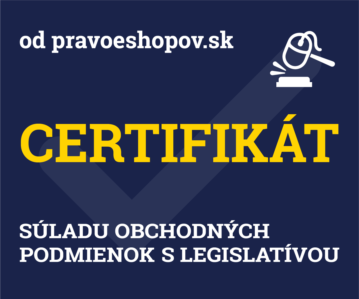 Certifikát o súlade obchodných podmienok s legislatívou na webe Berovit.sk