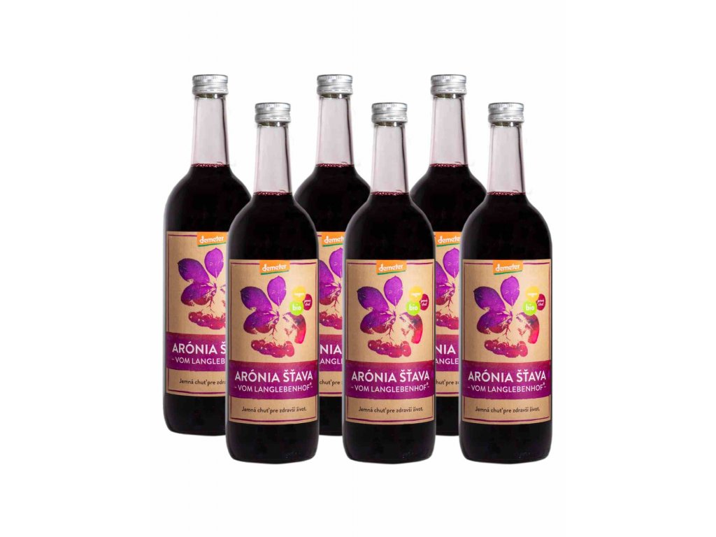  Najvýhodnejšie balenie 100 % BIO šťava z arónie, Demeter, 6x 750 ml