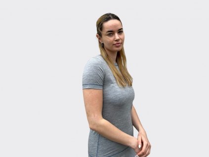Dámske merino tričko s krátkym rukávom BERNINA  svetlošedá