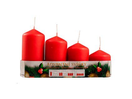Adventné sviečky - postupné – červená