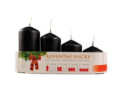 Adventné sviečky - postupné – čierna