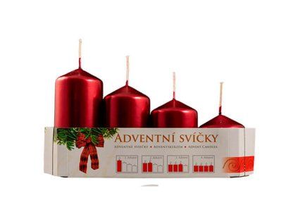 Adventné sviečky - postupné 4ks/105/95/75/65/50 mm