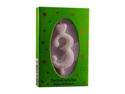 Tortová sviečka - číslo s držiakom 3 – Tortové
