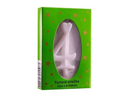 Tortová sviečka - číslo s držiakom 4 – Tortové