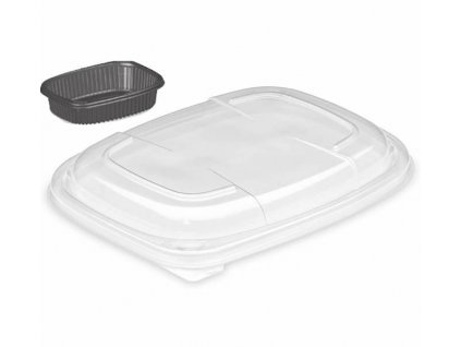 Vičko PP vypoukle nízké pro menu mísu 1-dílnou,170 x 215 x 20 mm, 20 ks