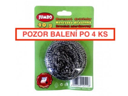 Drátěnka nerezová jumbo 40 g, 4 kusy