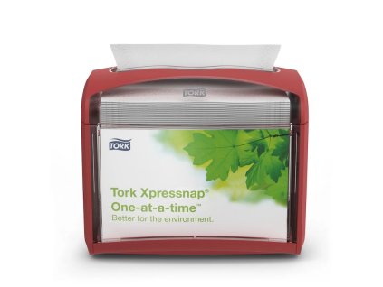 Tork 272612 Xpressnap zásobník N4 na ubrousky do zásobníku – červený stolní