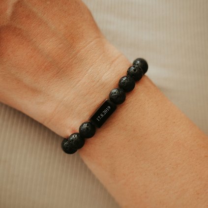 damsky naramok z mineralov s textom beads lavovy kamen darek pre kamaratku