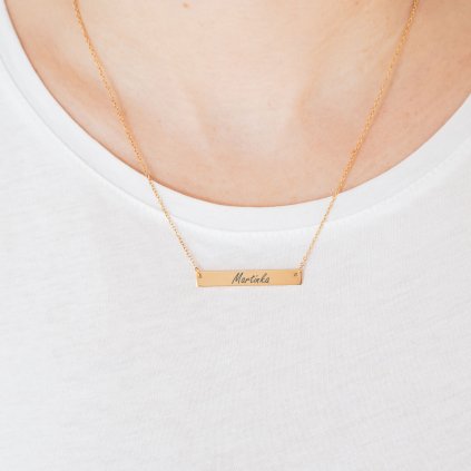 Dámsky náhrdelník s textom Plate zlata darcek pre manzelku