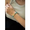 Dámský náramek s textem - Beads - tyrkysový zvětrávaný achát/zlatá