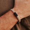 pansky kozeny naramok s textom leather bezova