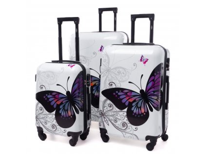 Cestovní kufr RGL 5188 butterfly - Set 3v1