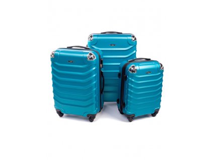 Cestovní kufr RGL 730 modrý metalický - Set 3v1