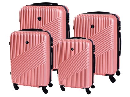 Cestovní kufr BERTOO Milano - růžový set 4v1