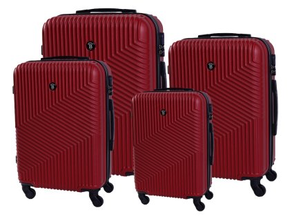 Cestovní kufr BERTOO Milano - červený set 4v1