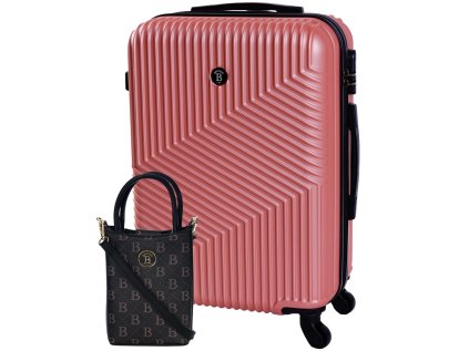 Zvýhodněný set BERTOO Milano III. - růžový  Cestovní kufr M a Kabelka Francesca