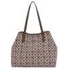 Kabelka GUESS WG931828 brown multi logo