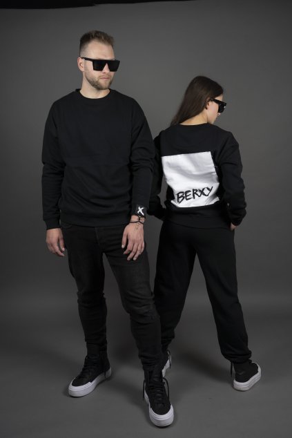 Mikina LINE ASTER černá unisex OVERSIZE